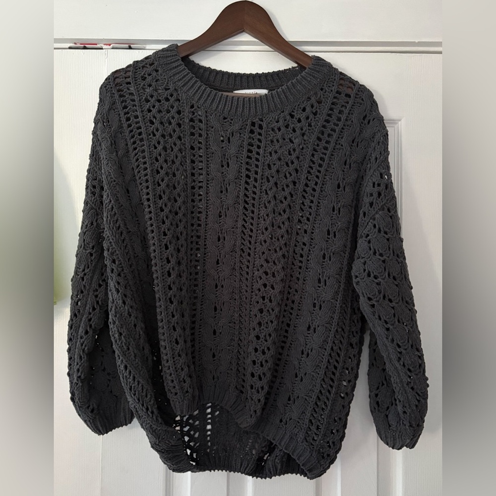 Elodie Charcoal Knit Sweater Size XS EUC